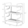 HOMCOM Metal Storage Shelf 3-Tier Freestanding Organizer Printer Stand for Home Office Living Room