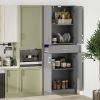 HOMCOM 71" Kitchen Cabinet with Drawer and Adjustable Shelf, Freestanding Tall Kitchen Pantry, Gray