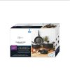 7-Piece Non-Stick Aluminum Cookware Set – Black, Lightweight Pots and Pans with Lids, Dishwasher Safe