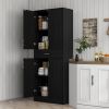 HOMCOM 71" Kitchen Pantry Storage Cabinet with Drawer and Adjustable Shelf, Freestanding Tall Kitchen Pantry, Distressed Black